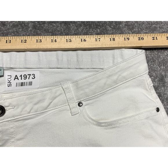 Catherines Crop Jeans Women Size 24W White Pocket Cotton Embroidery - Picture 14 of 14